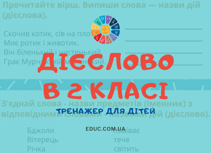 Дієслово 2 клас тренажер для підготовки до діагностичної роботи