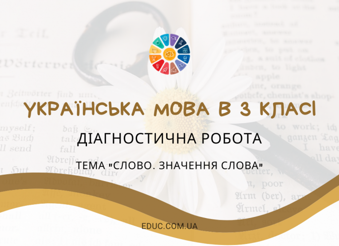 Діагностична робота 3 клас тема Слово. Значення слова - 2 варіанти