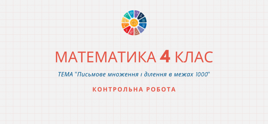 Контрольна робота: тема "Письмове множення і ділення в межах 1000"