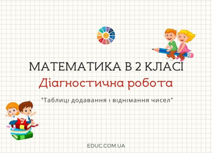 Комбінована діагностична робота в 2 класі