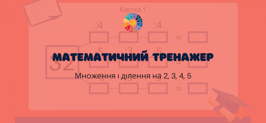 Математичний тренажер на множення і ділення на 2, 3, 4, 5