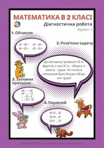 Комплексна діагностична робота в 2 класі з математики - 2 варіанти