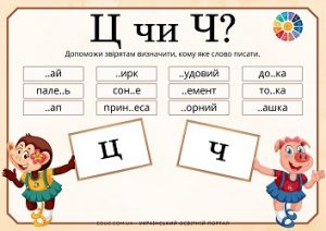 Гра "Ц чи Ч?": диференціація звуків [ц]-[ч] - ігрові завдання для дітей