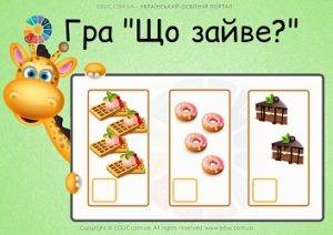 Гра "Що зайве?": кількісна лічба в межах 4